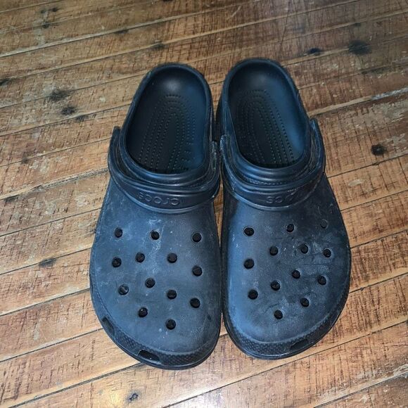 Crocs black rubber arch support ortho washable nursing clogs - Picture 1 of 4